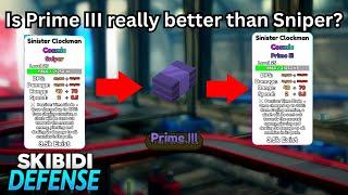 Skibidi Tower Defense - Is Prime III really stronger than Sniper?