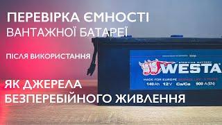 Перевірка ємності батареї після використання як джерела безперебійного живлення