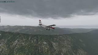 Hazardous Forestry airport landing and take off in Idaho Rockies in the Thrand Kodiak for X-Plane