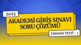 AKADEMİ GİRİŞ SINAVI SORU ÇÖZÜMÜ #1 | MEVZUAT BİLGİSİ