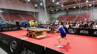 ITTF World Masters TT Championship MS50 QF - 13.07.2024 - Maxim Shmyrev-Qing Wang (long pimples red)