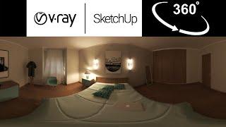 360 VRAY Render Setting in Sketchup VR Virtual Reality || Hindi