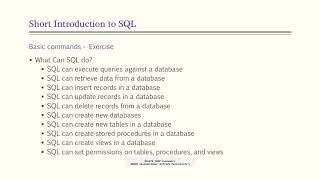 Basic commands and SQL queries