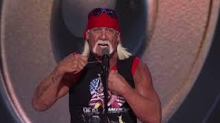 Retired wrestler Hulk Hogan ripped off his shirt while endorsing Donald Trump at #RNC2024