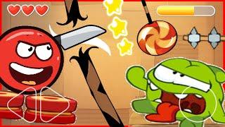 Red Ball 4 wants to cut the ropes, but Om Nom keeps trying to eat the candy. #shorts