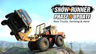 Snowrunner Phase 8 Update New Trucks, Farming stuff & Everything you need to know