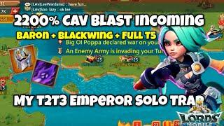 Lords Mobile - 2200% Blast Incoming | Baron Blackwing and Full T5 Maxed Account vs My F2P Solo Trap