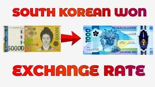 South Korean Won (KRW) Exchange Rate | Philippine Peso | Dollar | Baht | PHP | SGD | HKD | MYR | MMK