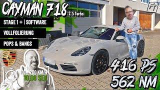 Porsche Cayman 718 2.5 Turbo Tuning | Stage 1 Software + Pops & Bangs + Vollfolierung | FastTuning