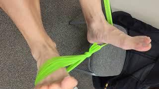 2023-09-21 hsiu Chang pt. Saco Bay physical therapy 3. rubber band stretch ankle pain flat feet