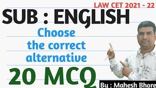 #englishgrammar #11Admissioncet Choose the correct alternative #Lawcet2021