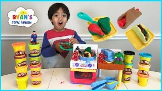 Play Doh Meal Makin Kitchen Playset Toys For Kids! Pretend Play Food DIY Breakfast Sweet Treats