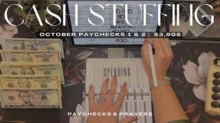 LARGE CASH STUFFING $3,905 | October Paychecks Weeks 1 & 2 | Sinking Funds Cash Envelope Stuffing