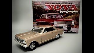 1965 Chevy II Nova SS Coupe 1/25 Scale Model Kit Build How To Assemble Paint Interior Dashboard 327