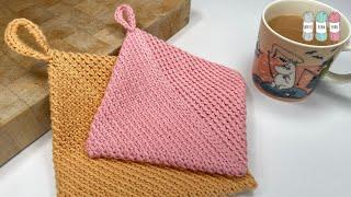 Crochet Pot Holder - NO SEW! Made in ONE Piece 