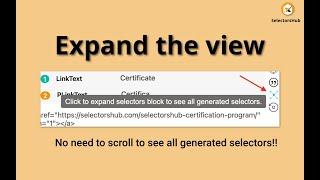 SelectorsHub: Option to Expand the View | New Feature | Timesaver