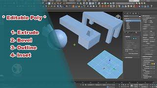 3Ds Max 2020 Beginner Tutorial|Editable Poly|Extrude Polygon|Bevel Polygon|Outline Polygon|Inset