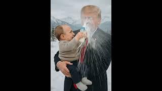 Feeding Time Fail: Baby Putin Soaks Trump!  (Political Humor) #shorts #putin #trump