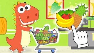 Aprende con Eddie a cómo hacer la compra en el supermercado  Eddie el dinosaurio hace la compra