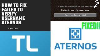 HOW TO FIX FAILED TO VERIFY USERNAME MINECRAFT SERVER ATERNOS #XlegacyX