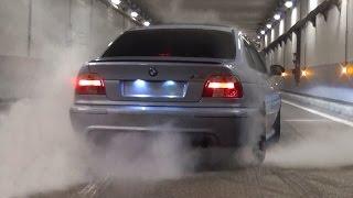BMW M5 E39 w/ Straight Pipes - Burnout & Flames!!