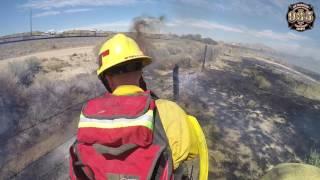 HIGH WINDS CHALLENGE FIREFIGHTERS AT MOJAVE RIVER BRUSH FIRE