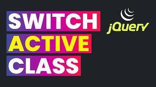 Switch Active Class For Nav Links in jQuery | jQuery Switch Class