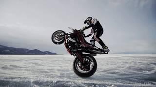 На Мотоцикле по Байкалу Supermoto на Льду