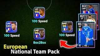 Let's Pack New European National Team Pack | Barcola 100 Speed  eFootball 25