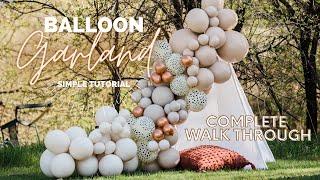 HOW TO - Super Easy DIY GLAM Balloon Garland Assembly w. Ribbon or String - Full Instructions