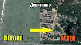 Эволюция девяткино за 50 секунд. 2001 - 2018 Google Earth. Мурино 2019