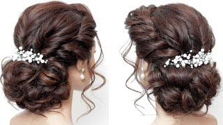 Messy low bun. Bridal hairstyle. Hair tutorial. Hairstyles for girls. Party hairstyles