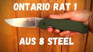 Ontario Rat 1 Folding Knife in AUS 8 Steel | Full Review