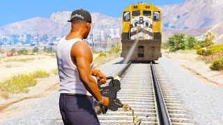 GTA 5 STOP THE TRAIN - Amazing Experiments #2 (GTA V Gameplay)