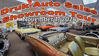 CLASSIC CARS FOR SALE !! Druk Auto Sales Lot Walk November 1, 2024 - muscle cars - classic cars