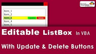 Empower Your Excel: Interactive ListBox with Edit and Delete Features | Editable ListBox Tutorial 2