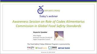 Awareness Session on Role of Codex Alimentarius Commission in Global Food Safety Standards