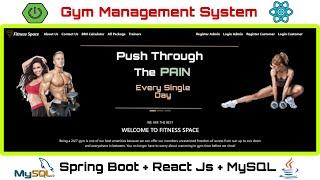 Gym Management System Project using React JS + Spring Boot  + MySQL | Full Stack Web App | React JS