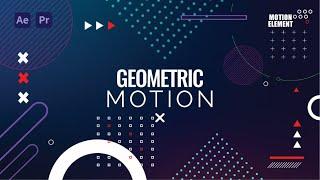 Looping Geometric Motion Neon Infographic - Motion Element