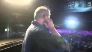 Mel announcing the winner at Trop fest