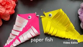 Paper fish, easy craft for kids, gold paper fish,diy paper craft#craft#diy#paper #fish