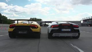 Lamborghini Huracan Evo vs Lamborghini Huracan Performante Rev Battle