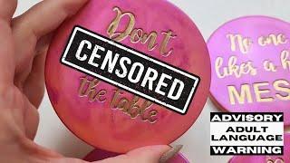 Language Warning! Swear Word Resin Coasters using Mica Powder and Leftover Resin