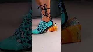 Experiment: high heels vs dino & giant slime #asmr #crunchy #crushfetish #shortvideo