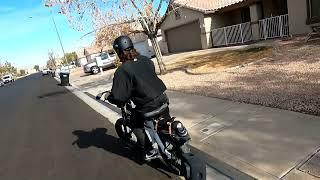 11-30-24 Michael riding Cafe Racer Ebike & Kyle riding a Jupiter Defiant Chopper Ebike Henderson NV.