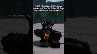 The Best Excuse? #tsb #tsbg #roblox #shorts #thestrongestbattlegrounds #battlegrounds #hbg #jjs