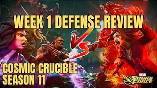 One Week Later Cosmic Crucible Defense Review Season 11 Marvel Strike Force MSF