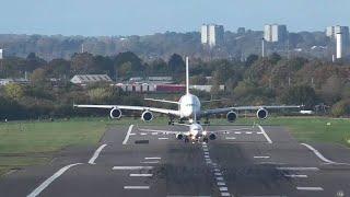 AIRBUS A380 vs BOEING 737 ️INCREDIBLE SIZE DIFFERENCE Take Offs  at Birmingham Airport