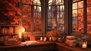 Cozy Autumn Ambience with Relaxing Music, Crunchy Leaves, Nature Sounds