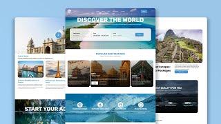 Tour & Travel Agency Website Using HTML CSS and JavaScript | Responsive Tour & Travel Website Design